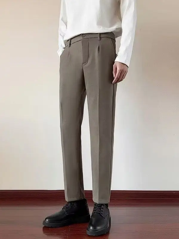 Мужские повседневные брюки Busin: прямые, в корейском стиле, зауженные, однотонные, с эффектом драпировки, модные, высококачественные, шерстяные, укороченные.
Мужские повседневные брюки Busin: прямые, в корейском стиле, зауженные, однотонные, с эффектом драпировки, модные, высококачественные, шерстяные, укороченные.