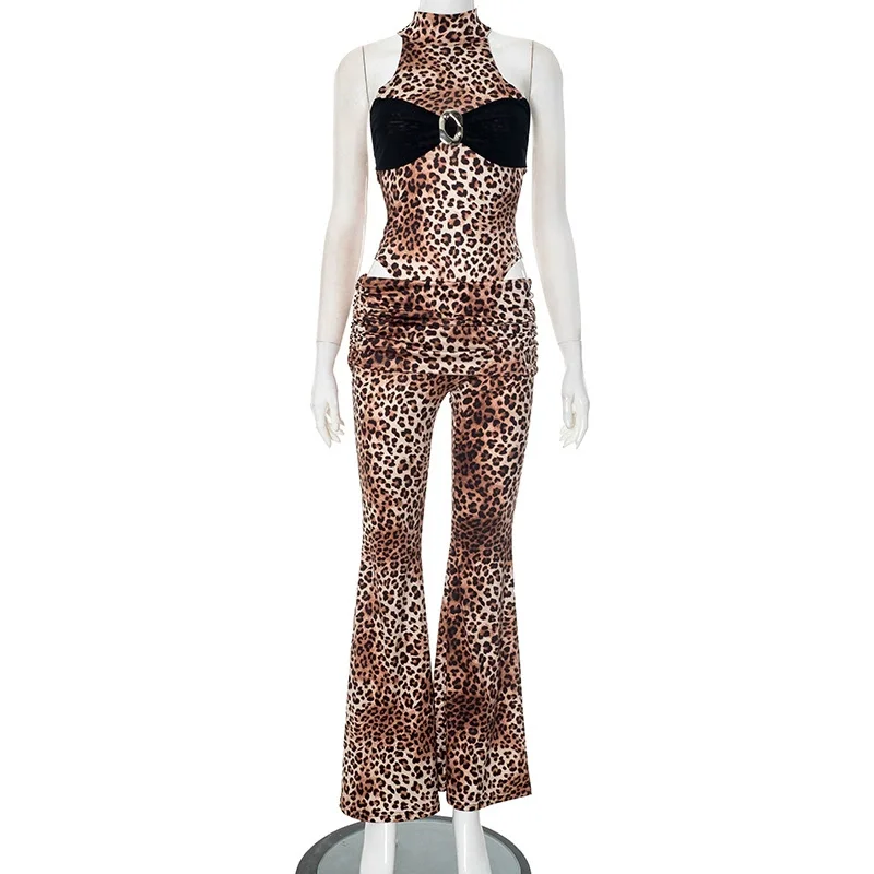 2025 summer new slim fit high-sleeved sleeveless tops with slim flared trousers leopard print set
2025 summer new slim fit high-sleeved sleeveless tops with slim flared trousers leopard print set