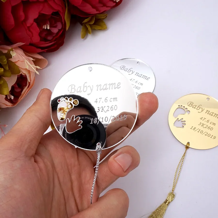 Small Custom Baptism Mirror Round Tags Personalized Baby Shower Guest Invitation Card Gifts Party Decor With Tassels 6cm
Small Custom Baptism Mirror Round Tags Personalized Baby Shower Guest Invitation Card Gifts Party Decor With Tassels 6cm