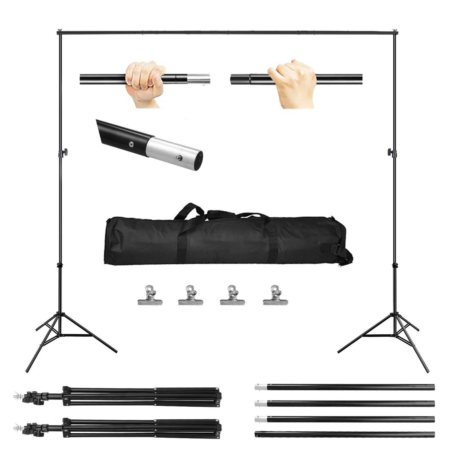 6.5 x 10ft Photo Video Studio Backdrop Background Stand Adjustable Heavy Duty Photography Backdrop Support Stand Set
6.5 x 10ft Photo Video Studio Backdrop Background Stand Adjustable Heavy Duty Photography Backdrop Support Stand Set