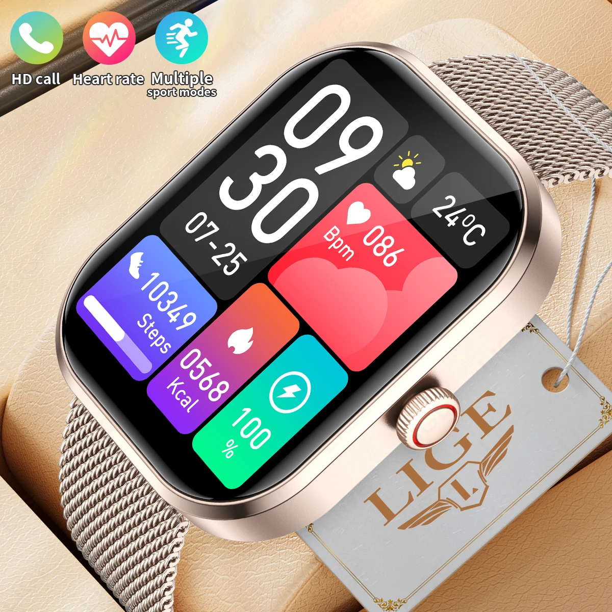 LIGE Fashion Women Smart Watch Men 2.01-inch Large Screen Custom Dial Wristwatch Sport Fitness Smartwatch Ladies For Android IOS
LIGE Fashion Women Smart Watch Men 2.01-inch Large Screen Custom Dial Wristwatch Sport Fitness Smartwatch Ladies For Android IOS