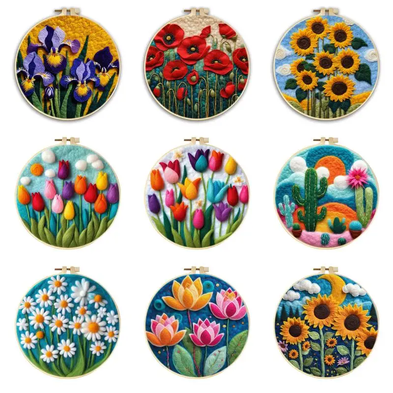 CHENISTORY DIY Wool Felting Painting With Embroidery Kit Flowers Craft Painting Felt Needle For Handwork Home Decor Gift
CHENISTORY DIY Wool Felting Painting With Embroidery Kit Flowers Craft Painting Felt Needle For Handwork Home Decor Gift