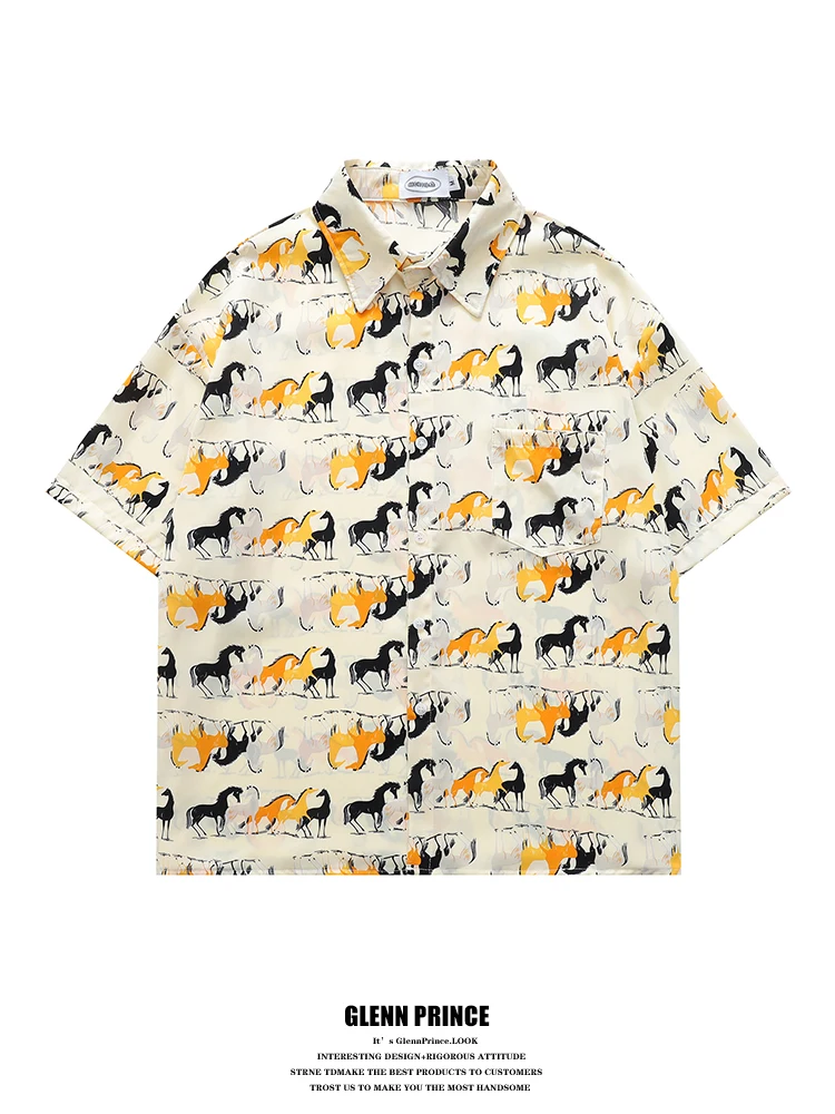 GPstudio2026 New Summer Year Print Half Sleeve Ice Silk Men's Shirt Casual Loose Fit Short Sleeve Fashionable Brand
GPstudio2026 New Summer Year Print Half Sleeve Ice Silk Men's Shirt Casual Loose Fit Short Sleeve Fashionable Brand