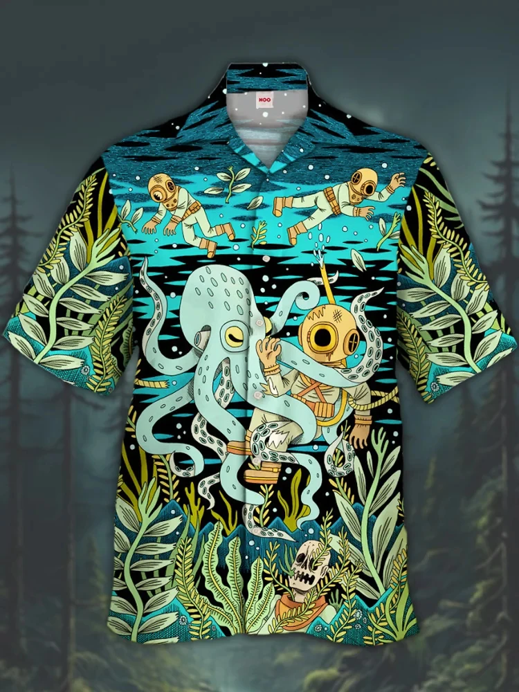 2025 new men's 3D printed underwater animal print single-breasted shirt casual shirt lapel short-sleeved men's light loose shirt
2025 new men's 3D printed underwater animal print single-breasted shirt casual shirt lapel short-sleeved men's light loose shirt