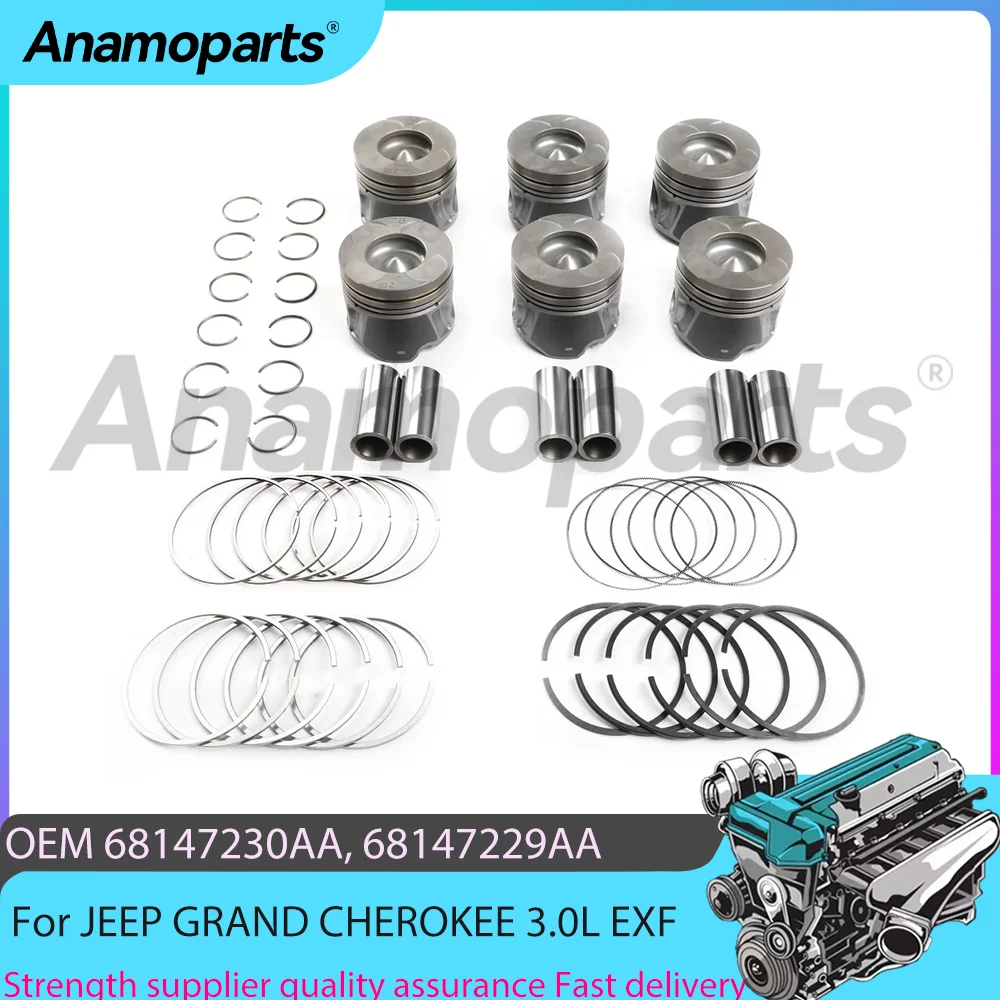 Engine Piston With Ring Set Fit 3.0 L V6 DIESEL For Jeep Grand Cherokee RAM 1500 Lancia Thema L630 A630 3.0L EXF OEM 68147230AA
Engine Piston With Ring Set Fit 3.0 L V6 DIESEL For Jeep Grand Cherokee RAM 1500 Lancia Thema L630 A630 3.0L EXF OEM 68147230AA