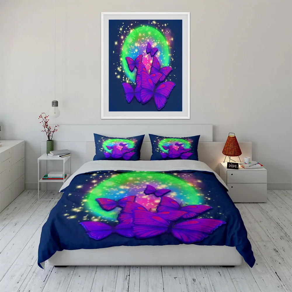 Butterfly Glow Decorative Set Bedding Set with 1 Duvet Cover 2 Pillowcases Single Double King Queen, Gift
Butterfly Glow Decorative Set Bedding Set with 1 Duvet Cover 2 Pillowcases Single Double King Queen, Gift