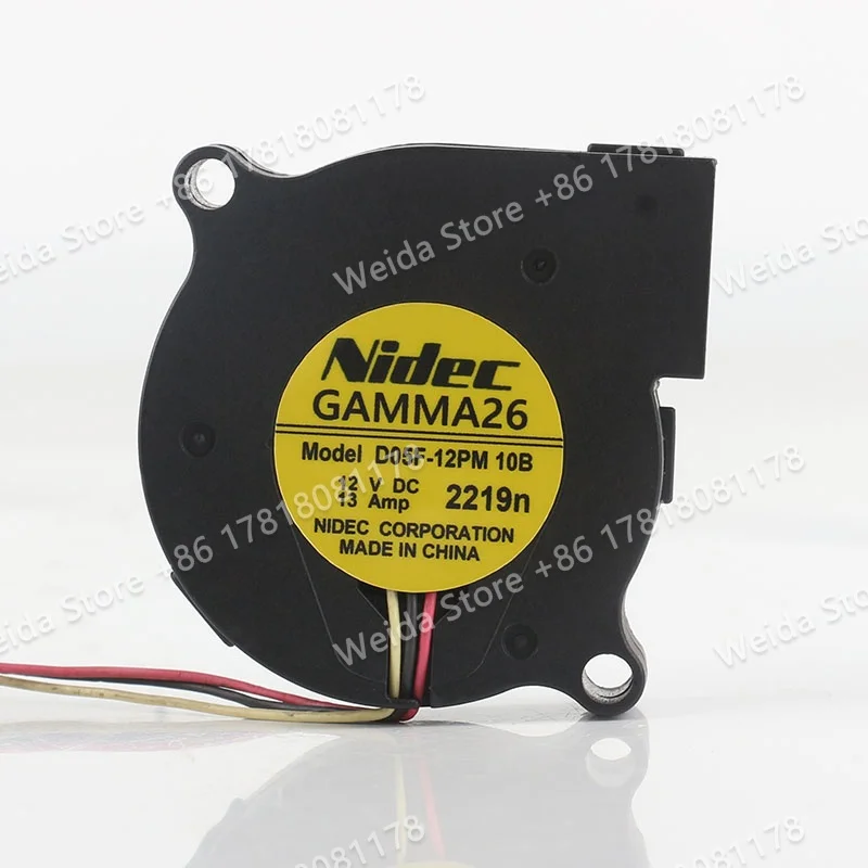 Nidec 5CM DC 12V 0.13A AC EC 5015 Projector turbine 50X50X15MM Double ball bearing 3-wire D05F-12PM 10B Cooling fan
Nidec 5CM DC 12V 0.13A AC EC 5015 Projector turbine 50X50X15MM Double ball bearing 3-wire D05F-12PM 10B Cooling fan