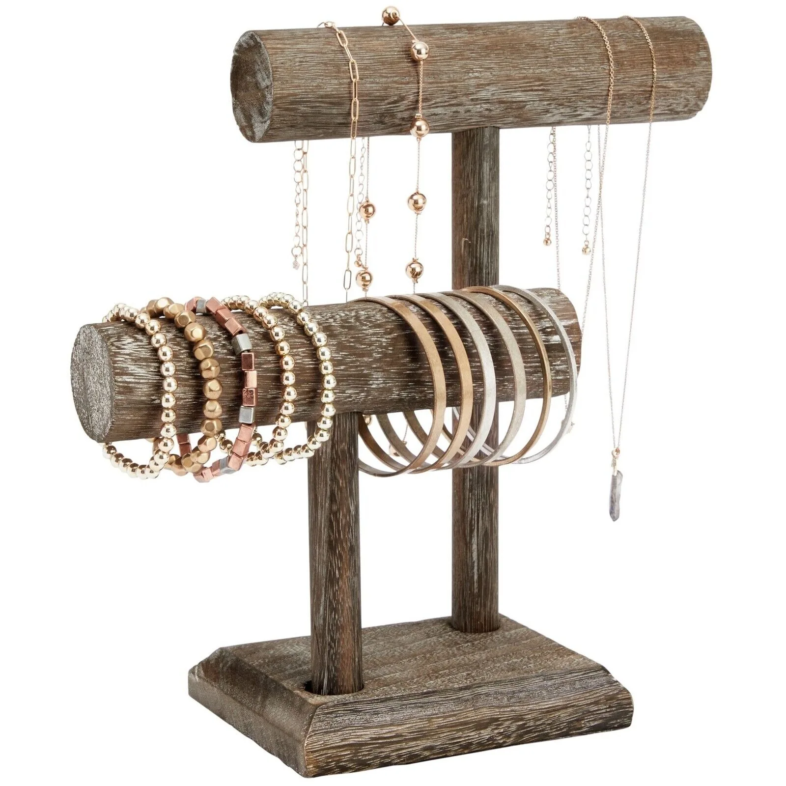 US Rustic Style 2-layer jewelry storage rack, wooden T-shaped bar jewelry rack, 8x4x9-
US Rustic Style 2-layer jewelry storage rack, wooden T-shaped bar jewelry rack, 8x4x9-