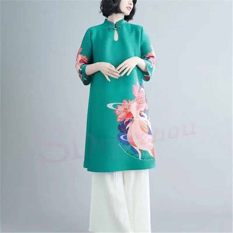 Spring foreign gas loose collar long marriage printing dress 2023 new retro buckle pleated elegant half sleeve o neck dress
Spring foreign gas loose collar long marriage printing dress 2023 new retro buckle pleated elegant half sleeve o neck dress