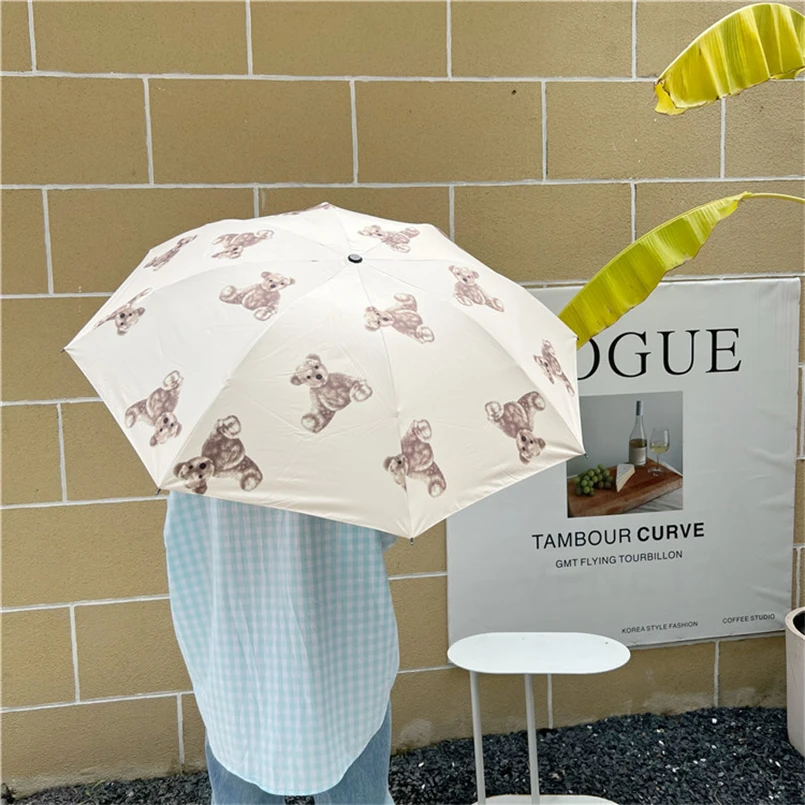 Cream Cute Bear Sunscreen Umbrella Girl Ins Dual-purpose Three-fold Umbrella Portable UV Protection Sun Umbrella
Cream Cute Bear Sunscreen Umbrella Girl Ins Dual-purpose Three-fold Umbrella Portable UV Protection Sun Umbrella