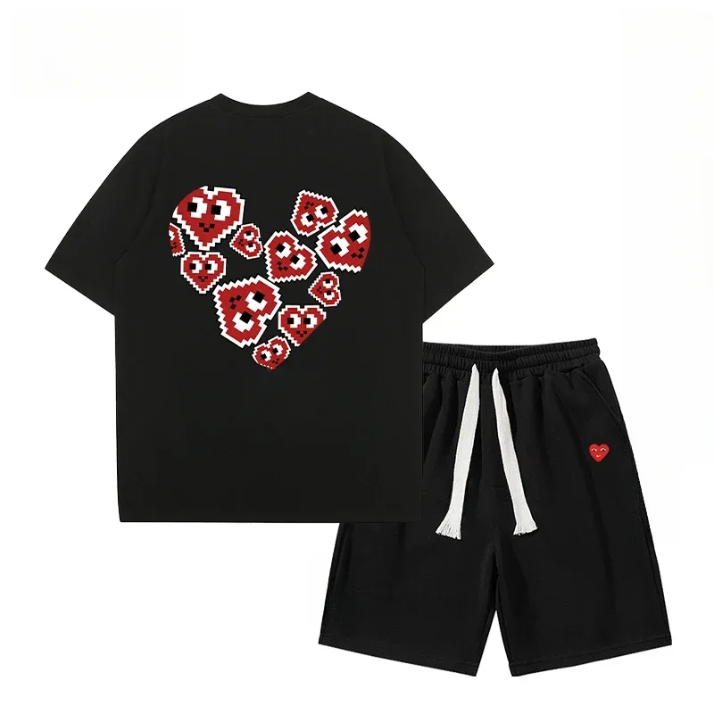 Printed Short Sleeved Set Men's and Women's Fashion Brand Printed Summer New Style Loose American Retro Set Parent-child Outfit
Printed Short Sleeved Set Men's and Women's Fashion Brand Printed Summer New Style Loose American Retro Set Parent-child Outfit