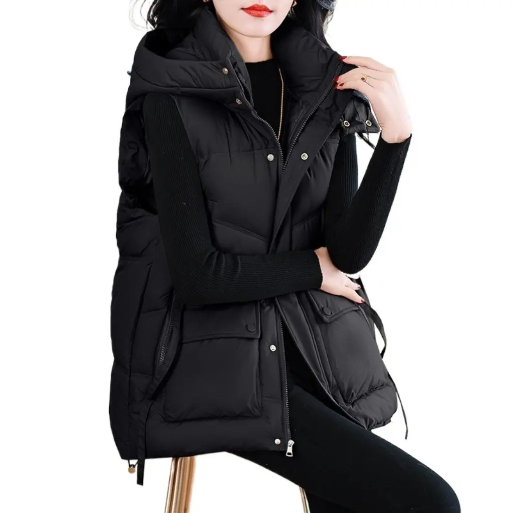Women's Oversized Mid-Length Down Cotton Vest Autumn Winter Thickened Jacket Loose Outerwear Fashionable Waist-Cinching
Women's Oversized Mid-Length Down Cotton Vest Autumn Winter Thickened Jacket Loose Outerwear Fashionable Waist-Cinching