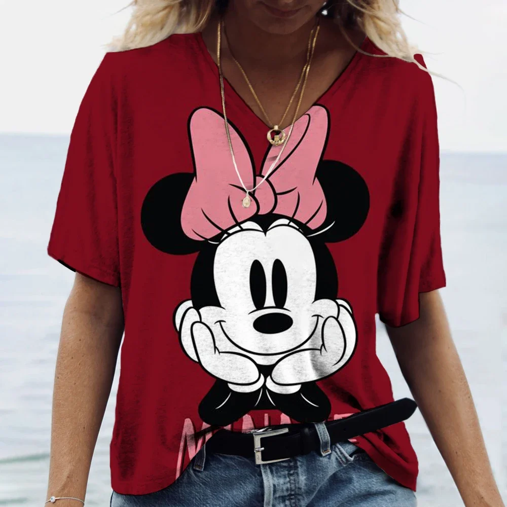 New Style Women's Summer Disney Mickey Mouse Print T-shirts Y2k Tops for Ladies V-Neck Short Sleeve Pullover Streetwear T Shirt
New Style Women's Summer Disney Mickey Mouse Print T-shirts Y2k Tops for Ladies V-Neck Short Sleeve Pullover Streetwear T Shirt