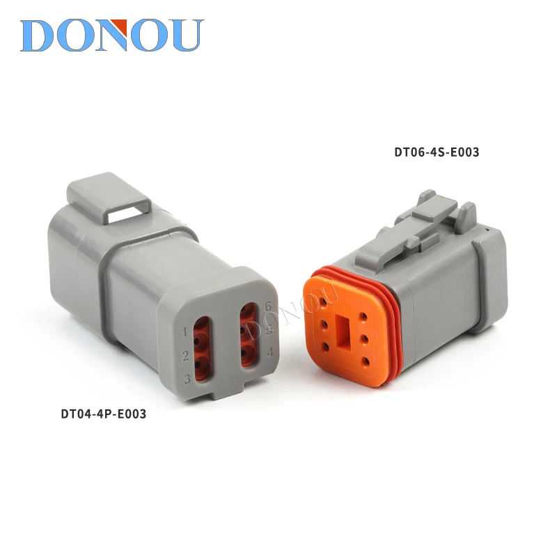 DT04-6P-E003 6-hole Deutsch connector male/female docking plug-in with flat tail cover DT06-6S-E003
DT04-6P-E003 6-hole Deutsch connector male/female docking plug-in with flat tail cover DT06-6S-E003