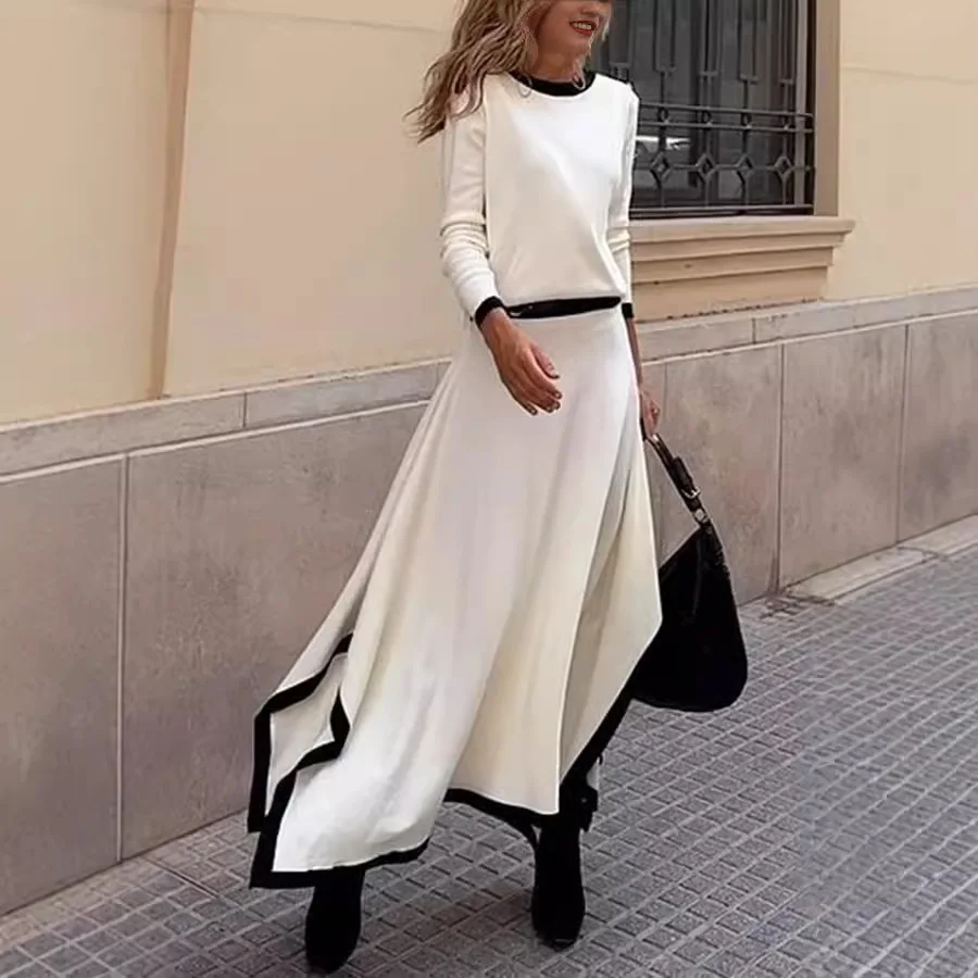 Casual Shirt Maxi Skirts Two Pieces Sets, Women Spring Autumn Solid Patchwork Elegant Outfit, 2025 Office Lady Long Sleeve Suits
Casual Shirt Maxi Skirts Two Pieces Sets, Women Spring Autumn Solid Patchwork Elegant Outfit, 2025 Office Lady Long Sleeve Suits