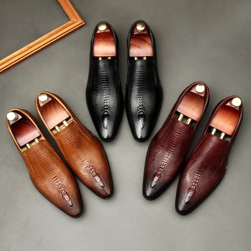 Retro Genuine Leather Man Wedding Shoes Luxury Handmade Quality Fashion Crocodile Pattern Comfortable 2026 New Dress Shoes Mens
Retro Genuine Leather Man Wedding Shoes Luxury Handmade Quality Fashion Crocodile Pattern Comfortable 2026 New Dress Shoes Mens