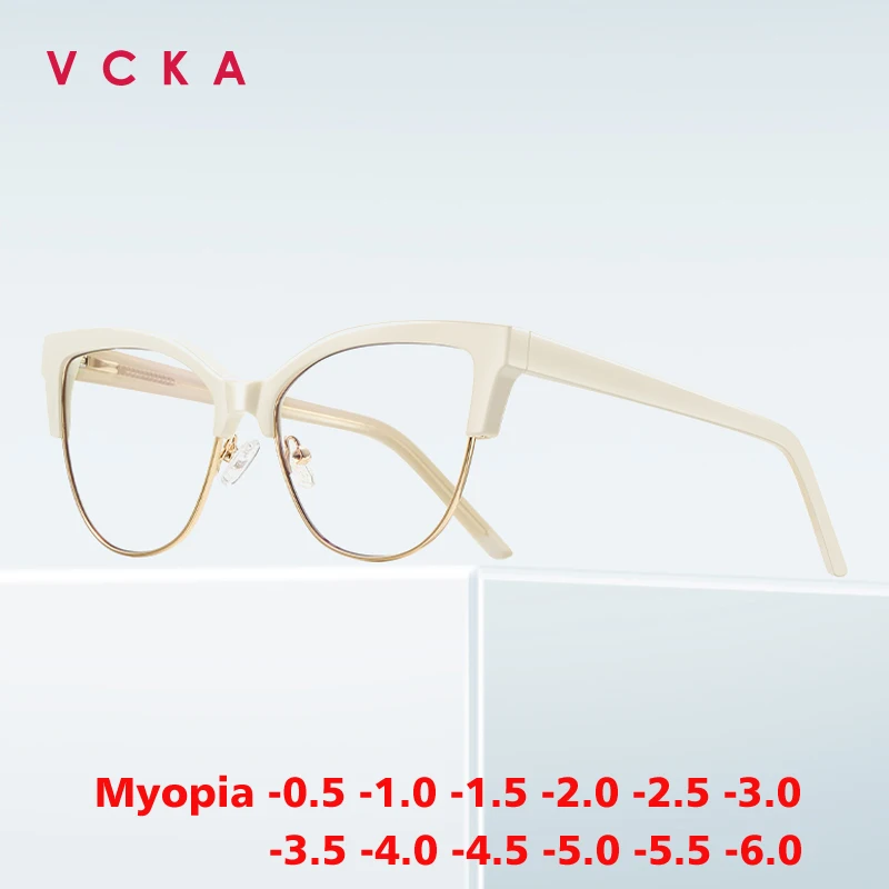 VCKA кошачьи глаза, очки для близорукости, оправа с анти-синим светом, модная женская оптика, очки с обесцвечиванием по рецепту, -0,50 ДО -10
VCKA кошачьи глаза, очки для близорукости, оправа с анти-синим светом, модная женская оптика, очки с обесцвечиванием по рецепту, -0,50 ДО -10