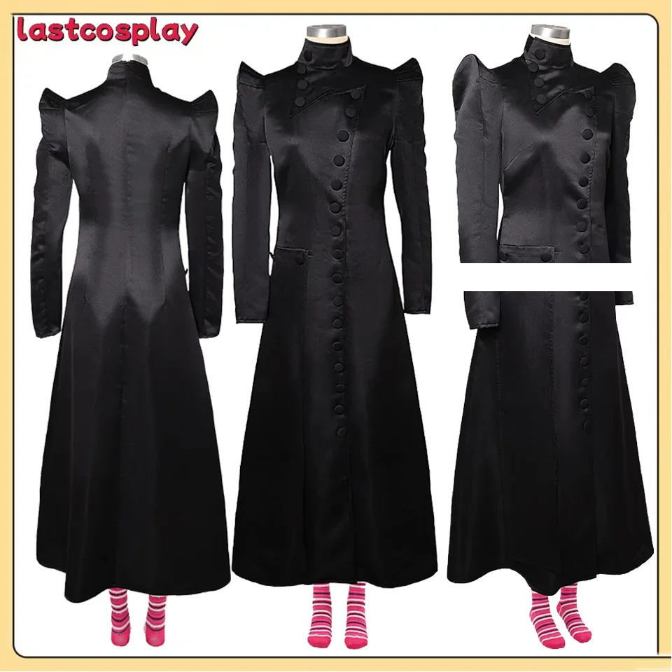 Fantasia Nessarose Cosplay Costume Movie Wicked Disguise Women Black Long Sleeved Dress Sock Set Halloween Party Clothing Suit
Fantasia Nessarose Cosplay Costume Movie Wicked Disguise Women Black Long Sleeved Dress Sock Set Halloween Party Clothing Suit