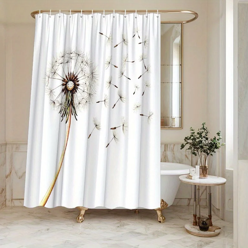 1pc Dandelion Seed Shower Curtain, Elegant White Polyester, Whimsical Feathery Design,12 Hooks, Easy Install & Maintain
1pc Dandelion Seed Shower Curtain, Elegant White Polyester, Whimsical Feathery Design,12 Hooks, Easy Install & Maintain