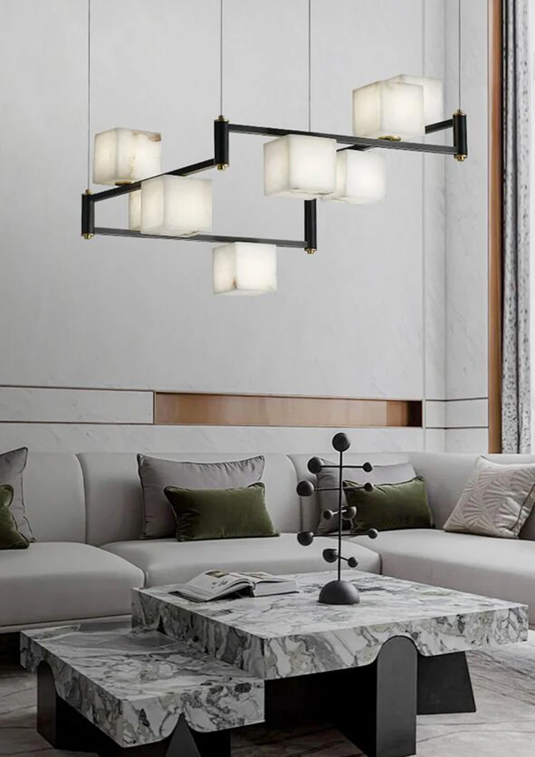 REVEN Modern Nordic Dimmable Ceiling Light Chandelier with Square Marble Brass Adjustable Chain Height for Living Room Dining
REVEN Modern Nordic Dimmable Ceiling Light Chandelier with Square Marble Brass Adjustable Chain Height for Living Room Dining