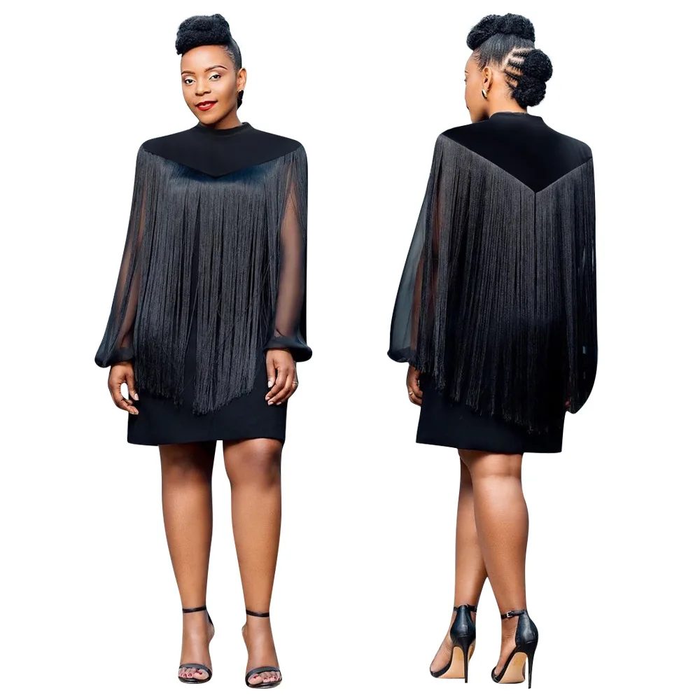2024 Summer Vestidos Sexy Black Tassel Dress Thin See Through Long Sleeve O Neck Two Pieces Set Fashion Party Women New Clubwear
2024 Summer Vestidos Sexy Black Tassel Dress Thin See Through Long Sleeve O Neck Two Pieces Set Fashion Party Women New Clubwear