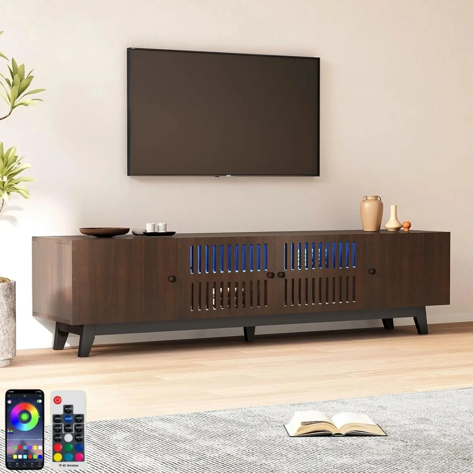 US65 "/74" LED solid wood TV stand, medieval modern TV console is suitable for 75 "/85 TV-
US65 "/74" LED solid wood TV stand, medieval modern TV console is suitable for 75 "/85 TV-
