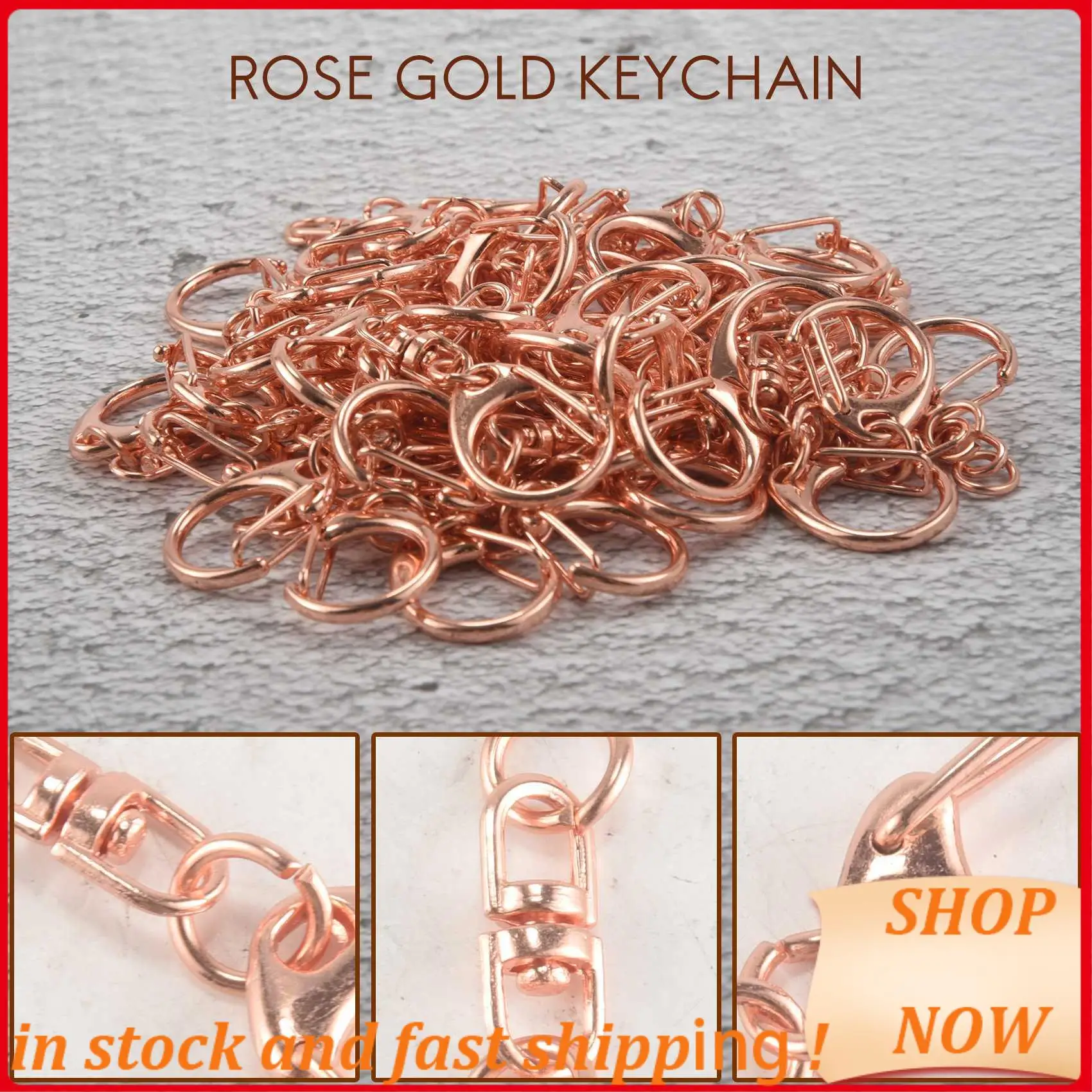 50 Pcs Rose Gold Keychain, Spring Snap Key Ring With Chain And Jump Rings, DIY Key Chain Parts For Craft Hanging Buckle HOT!
50 Pcs Rose Gold Keychain, Spring Snap Key Ring With Chain And Jump Rings, DIY Key Chain Parts For Craft Hanging Buckle HOT!