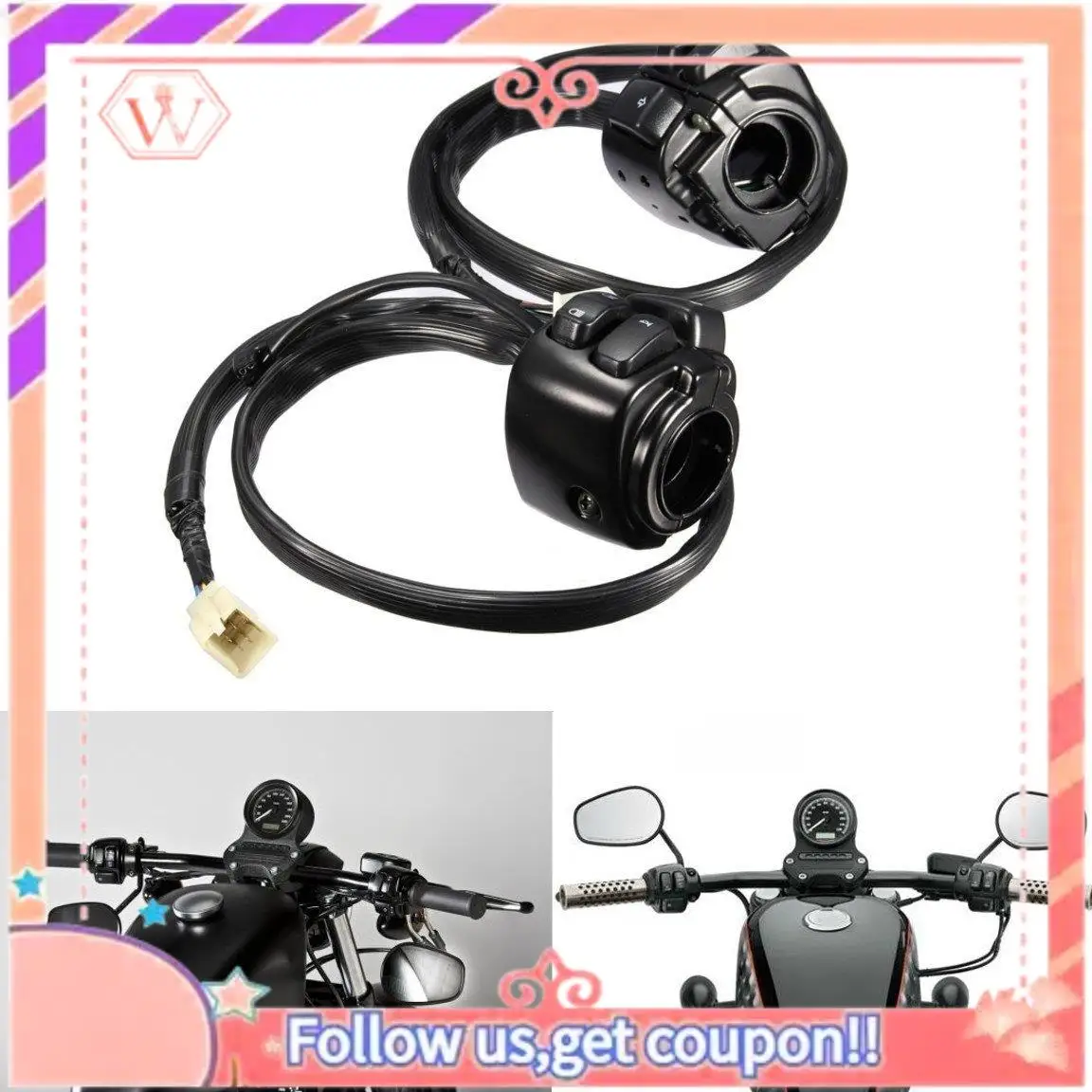 Durable 1 Pair Motorcycle Handlebar Control Lights Switch (25Mm) With Wiring Harness For
Durable 1 Pair Motorcycle Handlebar Control Lights Switch (25Mm) With Wiring Harness For