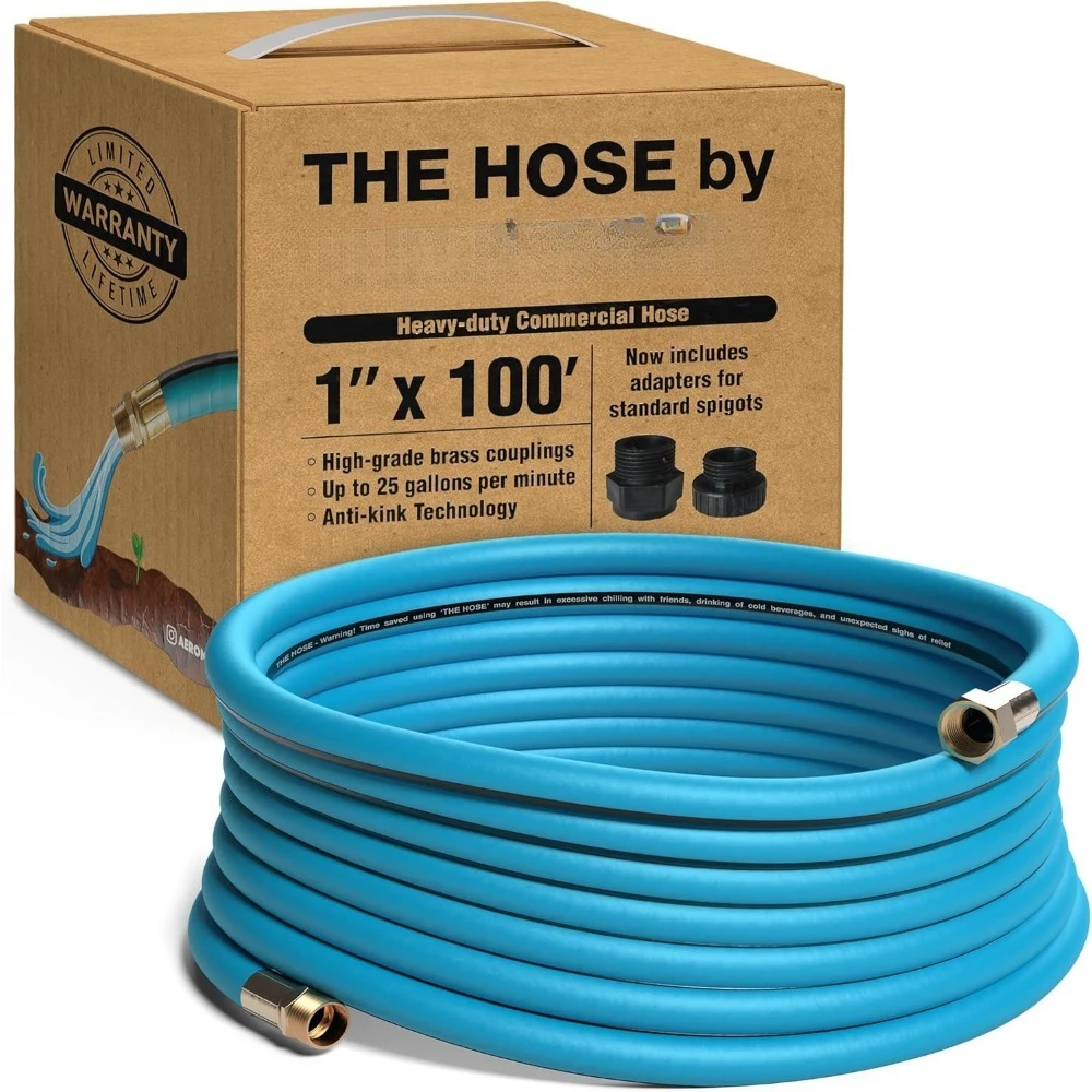 1 Inch Garden Hose 100 Ft,Includes Adapters 3/4 Spigots, Outdoors Heavy Duty Water Hoses, 650 PSI High-Pressure Watering Tool
1 Inch Garden Hose 100 Ft,Includes Adapters 3/4 Spigots, Outdoors Heavy Duty Water Hoses, 650 PSI High-Pressure Watering Tool