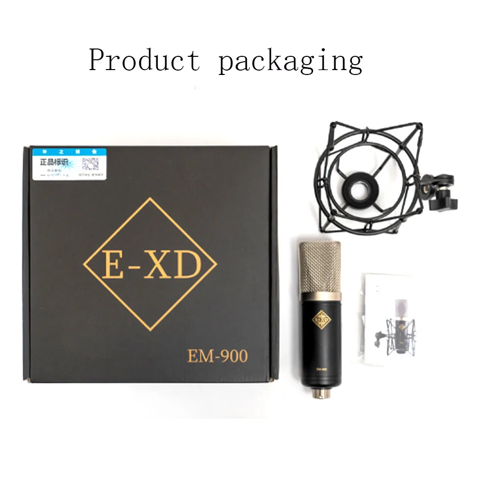 The New EXD EM900 professional condenser microphone is used in studios/recording studios/sound card live streaming /tiktok
The New EXD EM900 professional condenser microphone is used in studios/recording studios/sound card live streaming /tiktok
