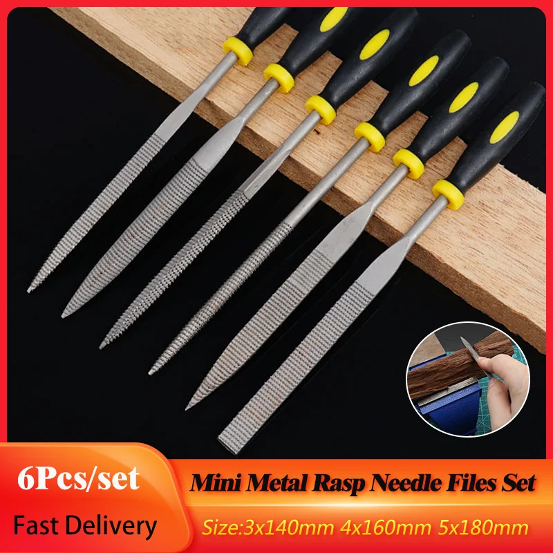 6Pcs Mini Metal Rasp Needle Files Set 140/160/180mm Hardened Alloy Steel Rasp Needle Filing Wood Carving Tools For Woodworking
6Pcs Mini Metal Rasp Needle Files Set 140/160/180mm Hardened Alloy Steel Rasp Needle Filing Wood Carving Tools For Woodworking
