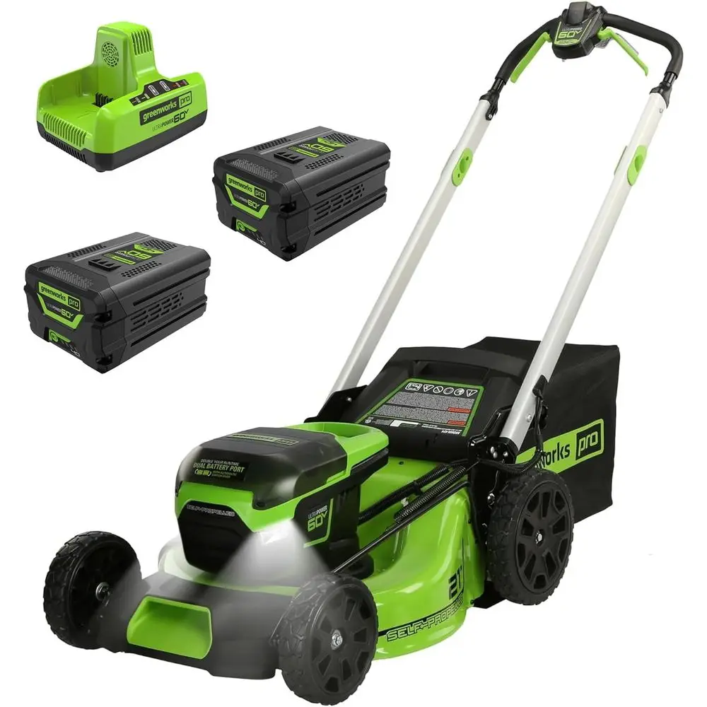 60V 21" Brushl(Sel-Propelled) CordlLawn Mower, 2 x 4.0Ah Batteries (3/4 Acre, Ra, 4-in-1, LED Lights, IPX4)
60V 21" Brushl(Sel-Propelled) CordlLawn Mower, 2 x 4.0Ah Batteries (3/4 Acre, Ra, 4-in-1, LED Lights, IPX4)