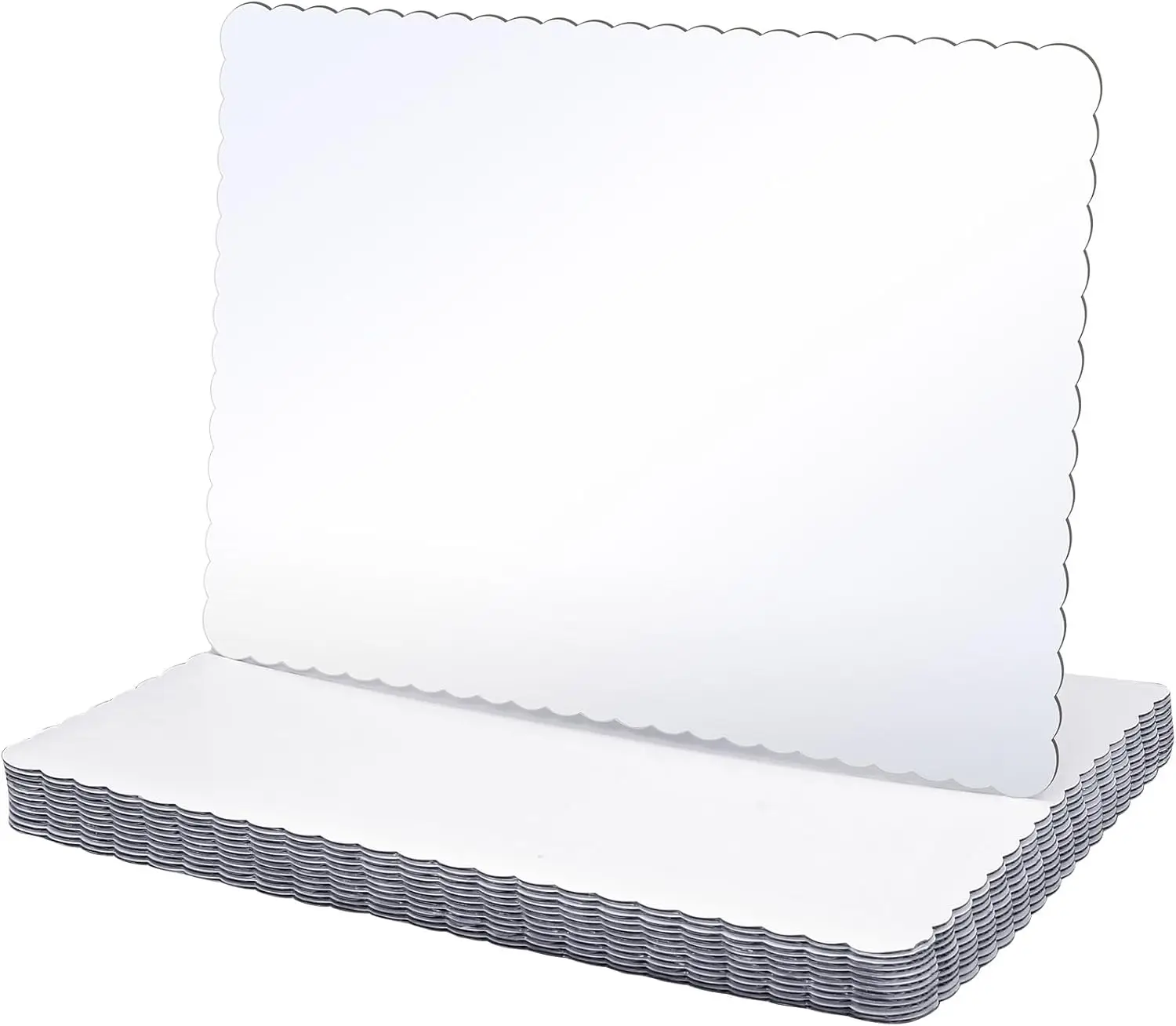 Greaseproof Rectangle Cake Boards 12 Pack, 19x14 Inch Corrugated Half Sheet Cake Pad for Dessert Display, Scalloped Edge
Greaseproof Rectangle Cake Boards 12 Pack, 19x14 Inch Corrugated Half Sheet Cake Pad for Dessert Display, Scalloped Edge