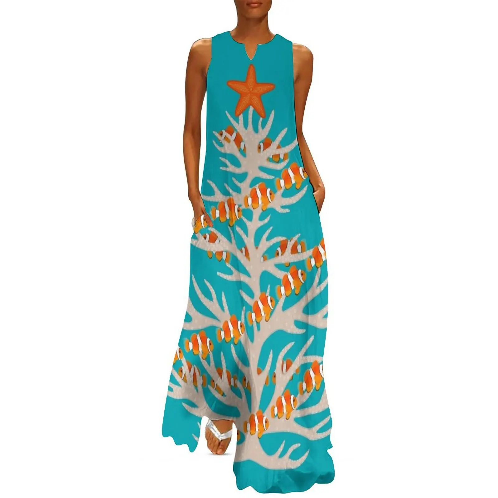 Underwater Christmas tree with coral reef fish Long Dress cute dress Woman's evening dress
Underwater Christmas tree with coral reef fish Long Dress cute dress Woman's evening dress