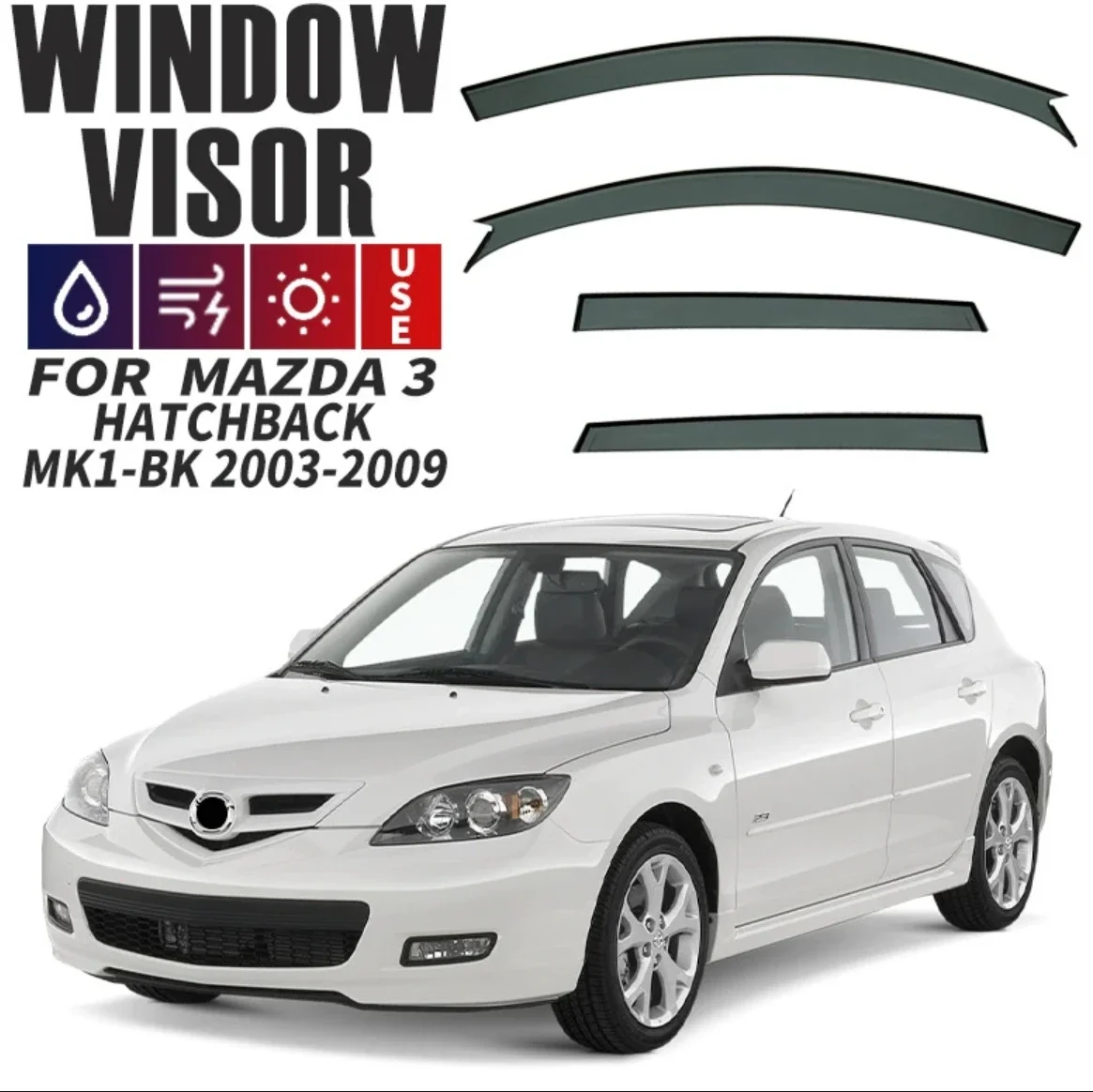 For Mazda 3 2003-2009 hatchback Wind Deflectors Rain Guards Door Visor Vent Shades Ventvisor Window Visor Cars Accessories
For Mazda 3 2003-2009 hatchback Wind Deflectors Rain Guards Door Visor Vent Shades Ventvisor Window Visor Cars Accessories