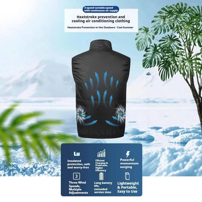 Mens 3 Speed Adjustable Cooling Fan Vest Heat Resistant UV Protection Anti Heatstroke Breathable Welding Safety Outdoor Work Wea
Mens 3 Speed Adjustable Cooling Fan Vest Heat Resistant UV Protection Anti Heatstroke Breathable Welding Safety Outdoor Work Wea