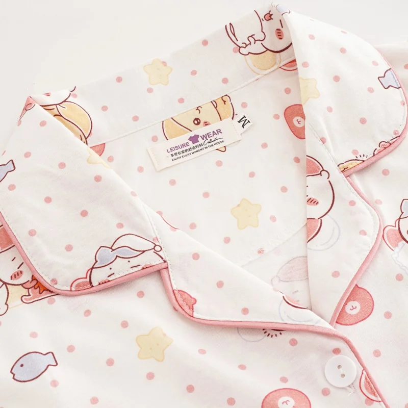 Милый комплект пижамы Chiikawa Hachiware: нежно-розовый в горошек, с мультяшным принтом, с длинными рукавами, мягкая и удобная домашняя одежда для сна
Милый комплект пижамы Chiikawa Hachiware: нежно-розовый в горошек, с мультяшным принтом, с длинными рукавами, мягкая и удобная домашняя одежда для сна