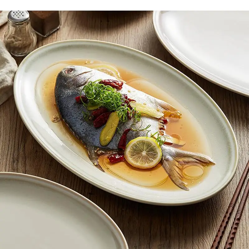 Retro Ceramic Dinner Plates Pasta Steak Sushi Plate Cooking Dishes Restaurant Oval Solid Color Cutlery Serving Platter
Retro Ceramic Dinner Plates Pasta Steak Sushi Plate Cooking Dishes Restaurant Oval Solid Color Cutlery Serving Platter