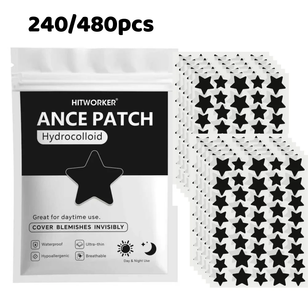 240pcs or 480pcs Black Star Shape Acne Patches, 2 Sizes, Covers Acne, Conceals Blemishes, Cleanses Skin, Adhesive Face Patches
240pcs or 480pcs Black Star Shape Acne Patches, 2 Sizes, Covers Acne, Conceals Blemishes, Cleanses Skin, Adhesive Face Patches
