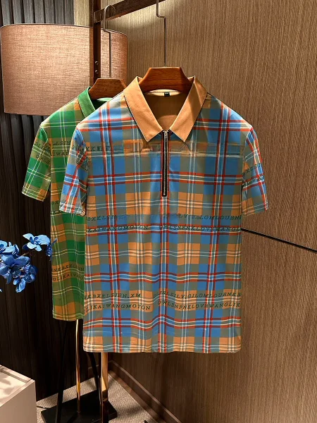 Briti Sle Smooth Soft Men's Plaid f Zipper ort Sve T-irt Faion Urban Loose Fit Breathable Polyester Summer
Briti Sle Smooth Soft Men's Plaid f Zipper ort Sve T-irt Faion Urban Loose Fit Breathable Polyester Summer