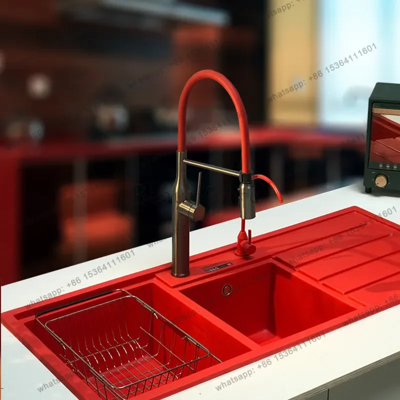 LXIntegrated sink with drain table quartz stone large double slot granite kitchen vegetable basin handmade positive redSSS
LXIntegrated sink with drain table quartz stone large double slot granite kitchen vegetable basin handmade positive redSSS