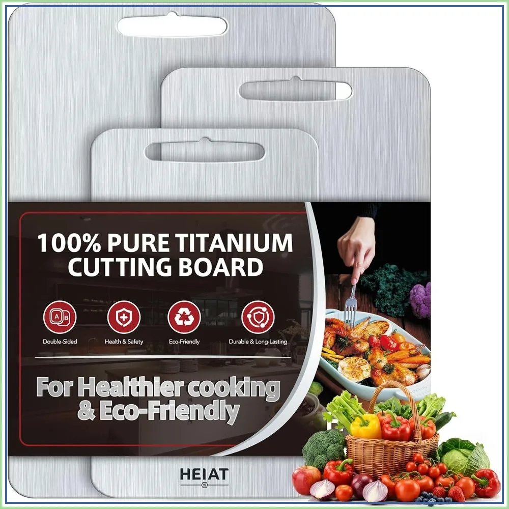 3-Piece Titanium Cutting Board Set, Pure Titanium, Double-Sided, Dishwasher Safe, Non-Toxic, M+L+XL
3-Piece Titanium Cutting Board Set, Pure Titanium, Double-Sided, Dishwasher Safe, Non-Toxic, M+L+XL