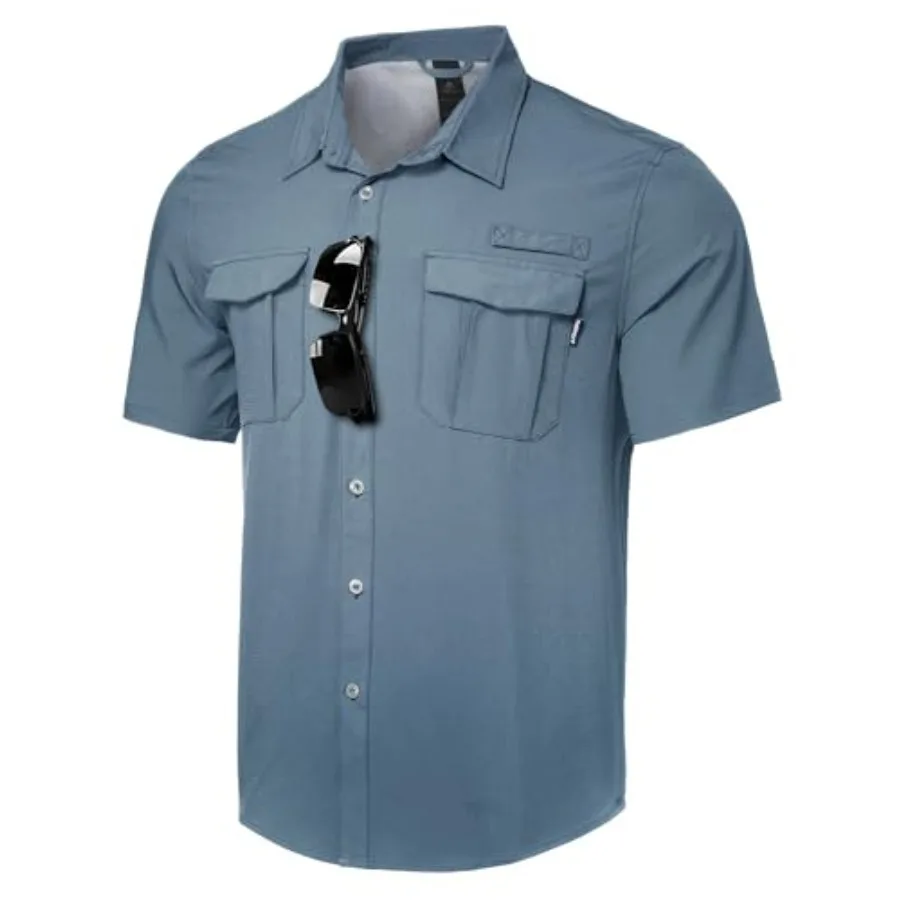 Haimont Men's Sun Protection Shirt Water Resistant Short Sleeve Button Down Shirt Quick Dry Cooling for Hiking Fishing
Haimont Men's Sun Protection Shirt Water Resistant Short Sleeve Button Down Shirt Quick Dry Cooling for Hiking Fishing