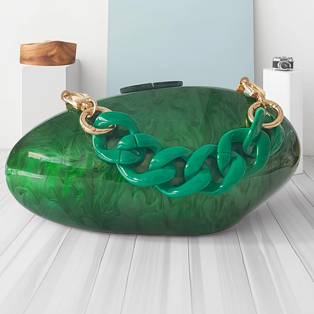 Shoulder Travel Beach Wedding Party Lady Oval Handbag Bag Brand Pear Green Nice Fashion Acrylic PVC Women Evening Box Clutches
Shoulder Travel Beach Wedding Party Lady Oval Handbag Bag Brand Pear Green Nice Fashion Acrylic PVC Women Evening Box Clutches