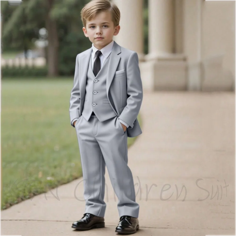 High Quality Boy's Suits Classic Notched Lapel Single Breasted Formal Children Clothes 3 Pieces Wedding Party Formal Set
High Quality Boy's Suits Classic Notched Lapel Single Breasted Formal Children Clothes 3 Pieces Wedding Party Formal Set