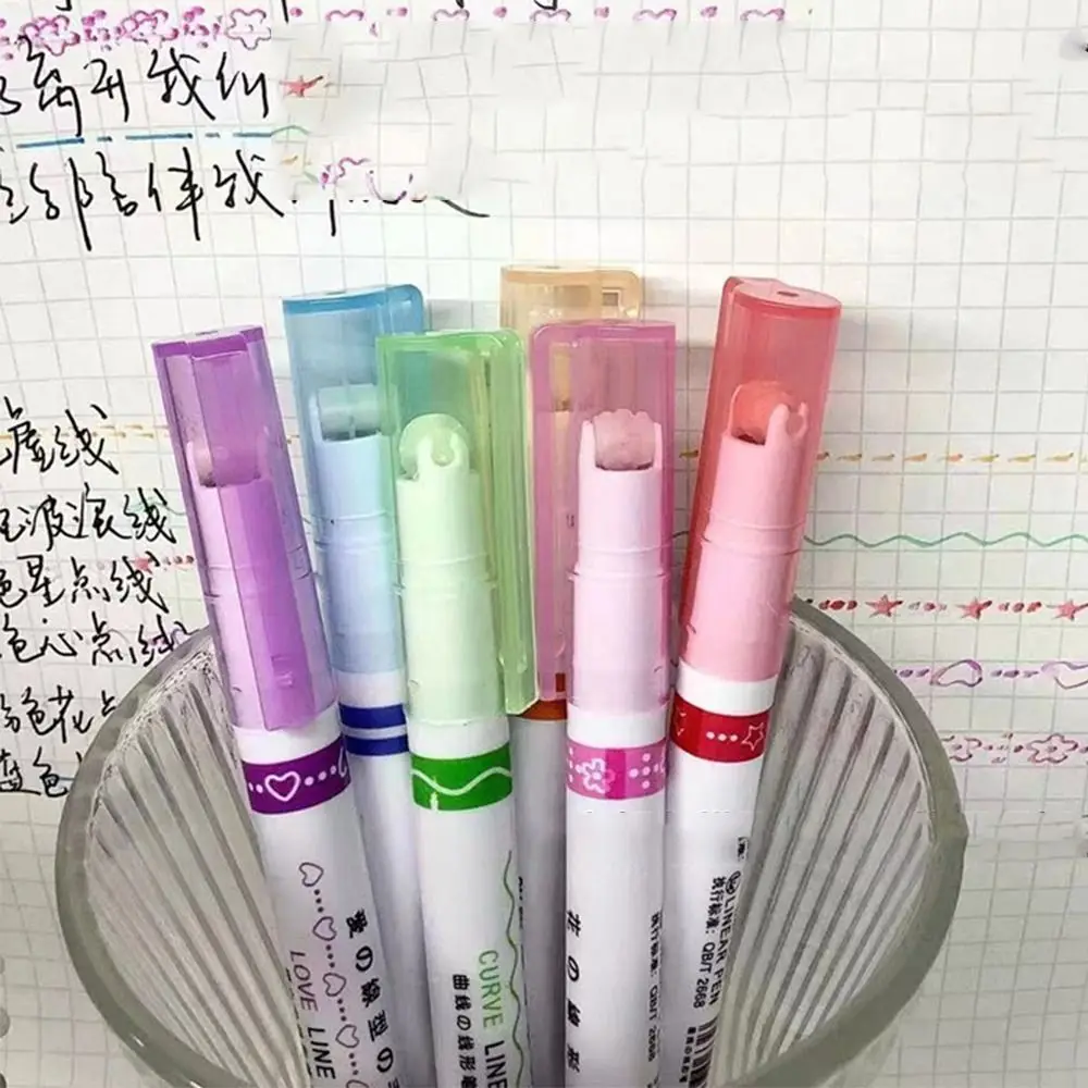6Pcs/Set Creative Flower Shaped Curve Liner Pen Flowers Line Shaped 6 Colors Line Shaped Marker Single/Double Head Outline Pen
6Pcs/Set Creative Flower Shaped Curve Liner Pen Flowers Line Shaped 6 Colors Line Shaped Marker Single/Double Head Outline Pen