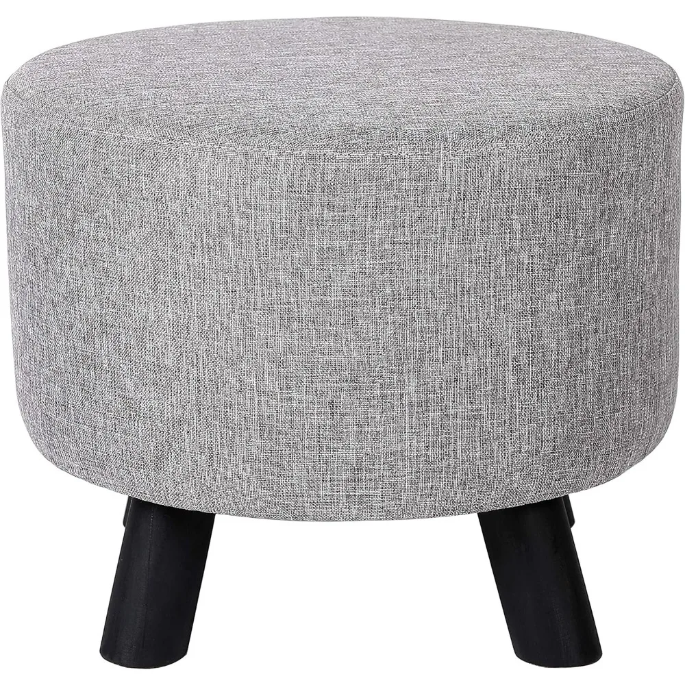 Grey Linen Foot Stool Ottoman – Soft Compact Round Padded Seat - Living Room and Bedroom – Black Wood Legs Upholst
Grey Linen Foot Stool Ottoman – Soft Compact Round Padded Seat - Living Room and Bedroom – Black Wood Legs Upholst