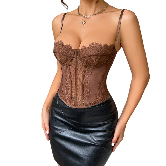 KUCLUT Hollow Lace Tight Corset Transparent Sleeveless Lace Camisole Sexy Slim Fishbone Bustier Tanks Suspender Vest Streetwear
KUCLUT Hollow Lace Tight Corset Transparent Sleeveless Lace Camisole Sexy Slim Fishbone Bustier Tanks Suspender Vest Streetwear