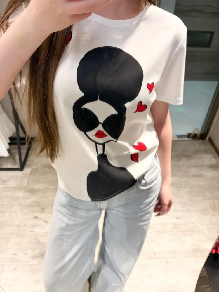 Fashionable Minimalist Pure Cotton T-Shirt Women's Short Sleeve round Neck Print Design Spring Summer Versatile White Head Pa...
Fashionable Minimalist Pure Cotton T-Shirt Women's Short Sleeve round Neck Print Design Spring Summer Versatile White Head Pa...