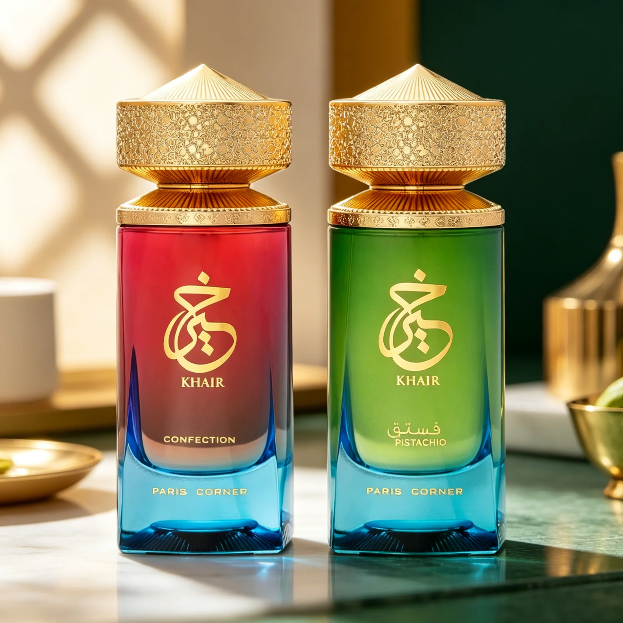 Paris Corner Khair Confection and Khair Pistachio 2Pcs Eau de Parfum for Her/Him | Pistachio, Ice Cream, Pear, Vanilla
Paris Corner Khair Confection and Khair Pistachio 2Pcs Eau de Parfum for Her/Him | Pistachio, Ice Cream, Pear, Vanilla